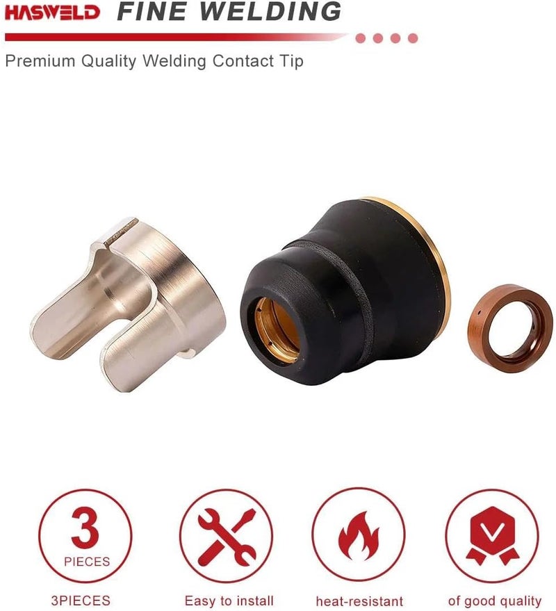 Hasweld fits Harbor Freight Titanium Plasma65 TI-PC65 iPT-65 TI-PC45 iPT-45 56255 56811 59182 58895 59164 Plasma cutter consumables kits Standoffs+Ring+Cap 3pk - Image 2